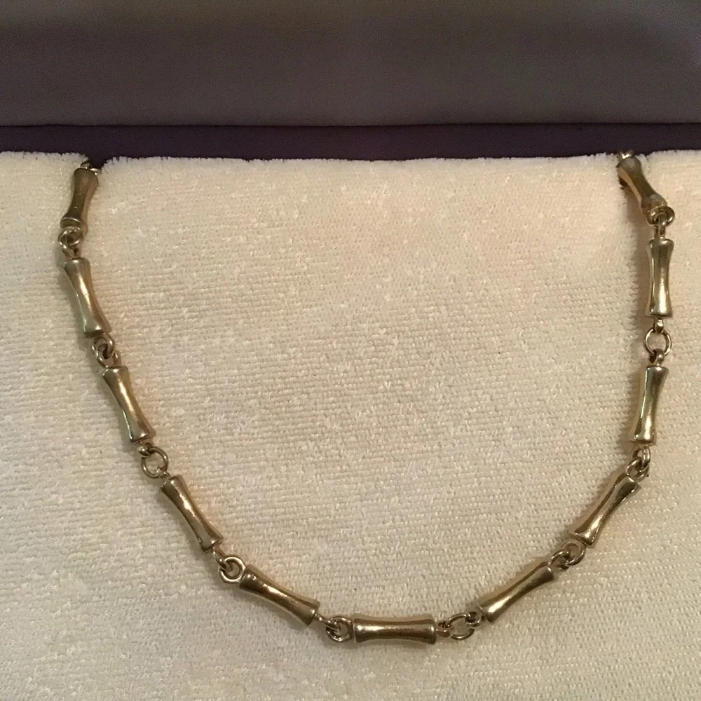 Vintage Vendome Gold-Tone Bamboo Link Necklace - Picture 1 of 4
